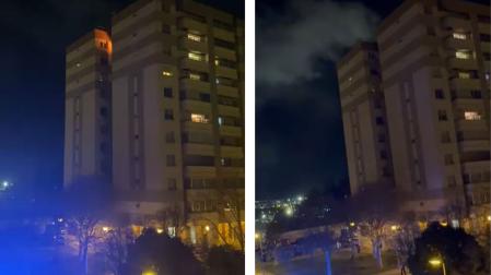Imágenes del incendio en una vivienda de Barañáin