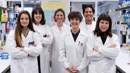 Carla Rojo, María Elizalde, María Arechederra, Carmen Berasain, Aaron Otero y María Azcona, del grupo de investigación del Cima Universidad de Navarra que ha realizado el estudio