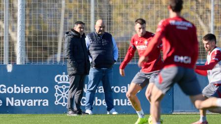 Braulio y Cata, presenciando un entrenamiento de esta temporada