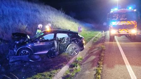Estado en el que ha quedado el vehículo accidentado en Sesma