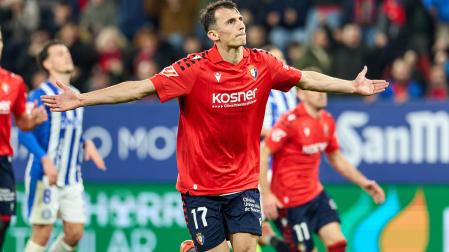 Ante Budimir celebra su último gol del año al Alavés