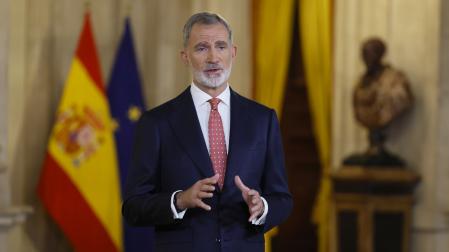 El rey Felipe VI, durante su tradicional mensaje de Nochebuena