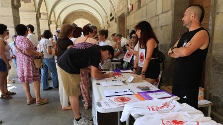 Viana el pasado julio en la primera movilización contra las plantas de biometano en Tierra Estella, en este caso contra la prevista en la localidad.