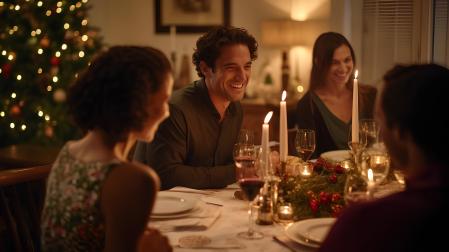 Varias personas durante la cena de Navidad