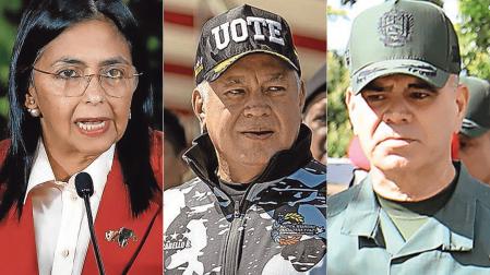 Delcy Rodríguez, Diosdado Cabello y Vladimir Padrino