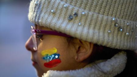 Fotos de la concentración de venezolanos en Pamplona