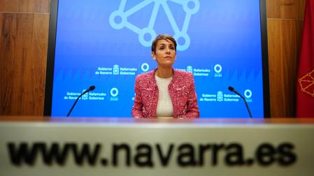 La presidenta María Chivite, en su comparecencia pública de este jueves