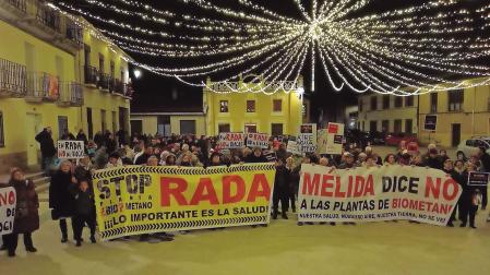 Un momento de la concentración celebrada estas pasadas Navidades en Mélida