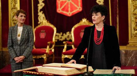 Inmaculada Jurío ha comparecido ante los medios de comunicación tras su toma de posesión como consejera de Interior, Función Pública y Justicia