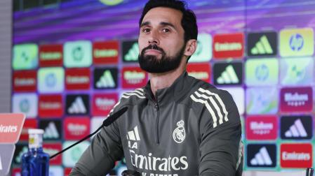 El nuevo entrenador del Real Madrid, Álvaro Arbeloa, este martes durante la rueda de prensa tras el entrenamiento del equipo en la Ciudad Deportiva