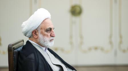 El jefe del aparato judicial de Irán, Gholamhosein Mohseni-Ejei, en un acto en agosto de 2025