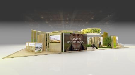 Recreación digital del stand de Navarra en Fitur.