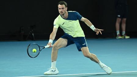El español Pedro Martínez, durante su encuentro ante Djokovic