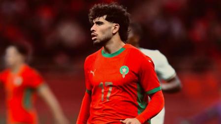 Abde, en un partido disputado con la selección de Marruecos