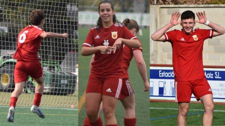 Los goleadores navarros David García, Aiora Velasco e Ibai Alonso