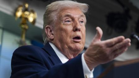 Donald Trump, en su comparecencia ante los medios este martes