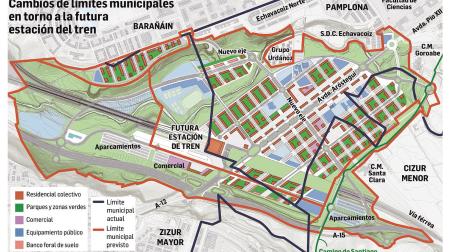 Cambios de límites municipales en torno a la futura estación del tren