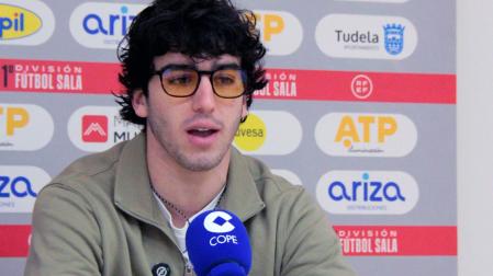Alberto Lahuerta, en su despedida del Tudelano Ribera Navarra FS.