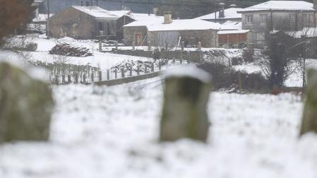 Lluvia, granizo y acumulaciones de nieve causadas por Ingrid en Galicia. En la imagen, Ludeiro
