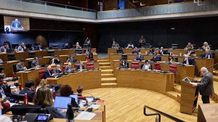 El Parlamento de Navarra, durante una sesión plenaria