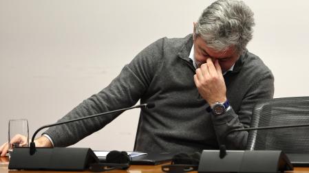 Antxon Alonso, durante su comparecencia en el Parlamento de Navarra