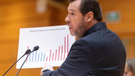 El ministro de Transportes y Movilidad Sostenible, Óscar Puente, comparece en el Senado para dar cuenta del caos ferroviario