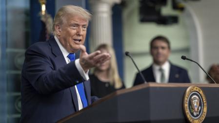 Donald Trump, durante una conferencia de prensa en la Casa Blanca.