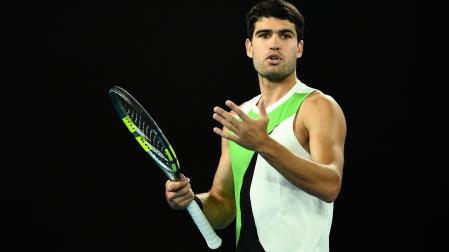 Carlos Alcaraz, durante la final del Abierto de Australia ante Djokovic