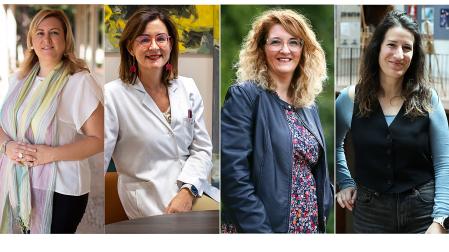 De izda. a dcha., Olatz Ormaetxea (terapeuta familiar y de pareja), Azucena Díez (psiquiatra infantil), Leticia Garcés (pedagoga) y Susana Heredia (Adolescencia libre de móviles)