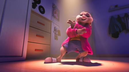 Rufus, la mascota de la protagonista, Zoe, se transforma en un conejo que tiene un rollo muy personal