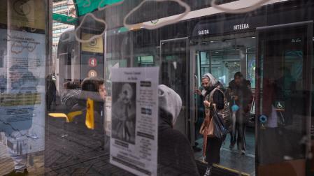 Una villavesa en Pamplona este 4 de febrero.