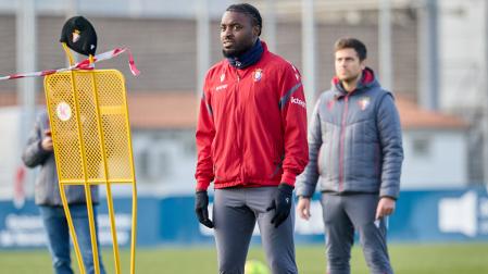 Enzo Boyomo, en un entrenamiento reciente