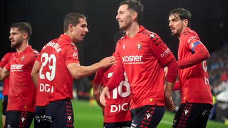 Raúl García de Haro, feliz tras marcar el 1-2 en Balaídos