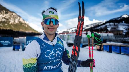 El hispano-brasileño Manex Salsamendi Silva, criado en Isaba y formado en el Pirineos del Roncal, antes de iniciar el Sprint Clásico en sus segundos Juegos Olímpicos