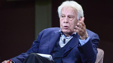 El expresidente del Gobierno Felipe González, este martes durante los desayunos del Ateneo