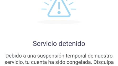 Aviso en la app para los usuarios