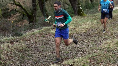 Participantes en la octava edición del Trail de Aibar sobre 18 kilómetros en una prueba disputada este domingo, 15 de febrero