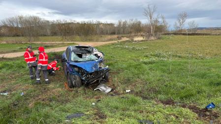 Imagen del estado en el que quedó el vehículo implicado en el accidente