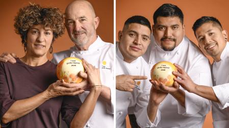 Responsables del restaurante ‘Halconeras de Sancho IV’ (izquierda) y ‘Snob Cocktail&Food’ (derecha), con sus nuevos soles.