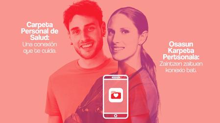 Cartel de la campaña del Ejecutivo foral sobre la Carpeta Personal de Salud
