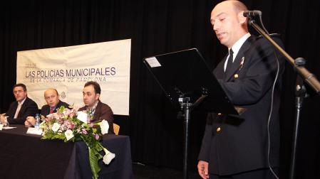 Juan Ceballos, en un día de las policías locales en Berriozar