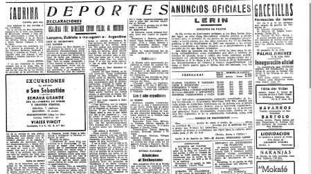La publicación de aquella noticia en Diario de Navarra en agosto de 1945