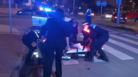Imagen del accidente que implicó a un motorista y un ciclista en Tudela