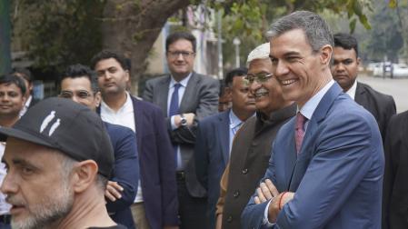 Pedro Sánchez, este miércoles en Nueva Delhi, en el marco de su viaje oficial a la India y de las actividades del Año Dual España-India