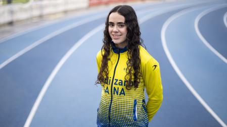 Carla Aguirre en el estadio Larrabide la tarde de ayer