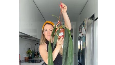 Natalia Saez, con un Anthurium Wendy Blending