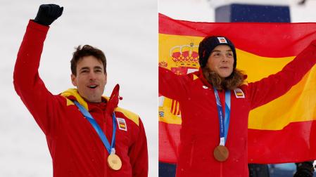 Oriol Cardona y Ana Alonso, con sus medallas de oro y bronce, respectivamente