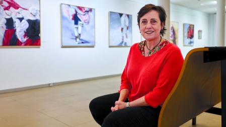 Josune Iribarren, en la exposición de Zizur Mayor