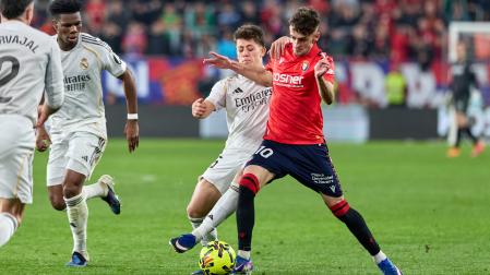 Aimar Oroz, este sábado contra el Real Madrid