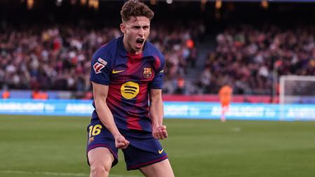 Fermín López celebra su gol contra el Levante